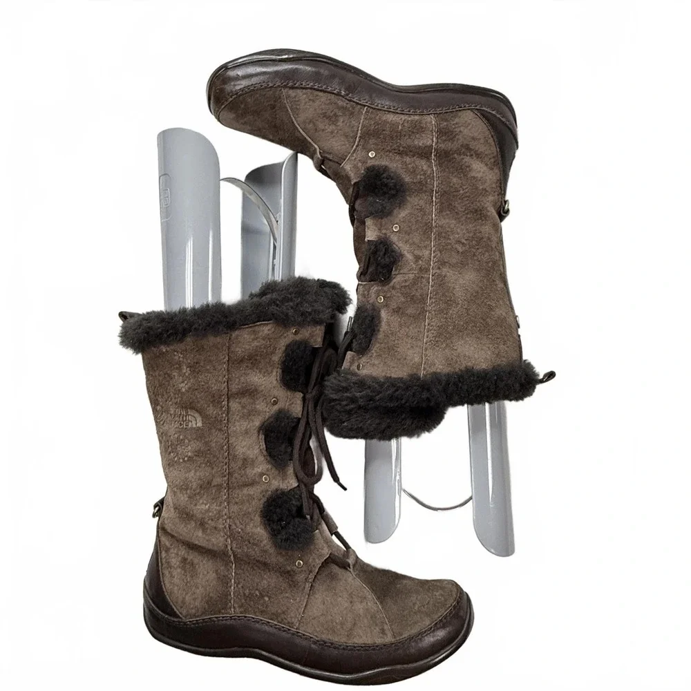 Women's Brown North Face Abby II Suede and‎ sherpa Boots size 10